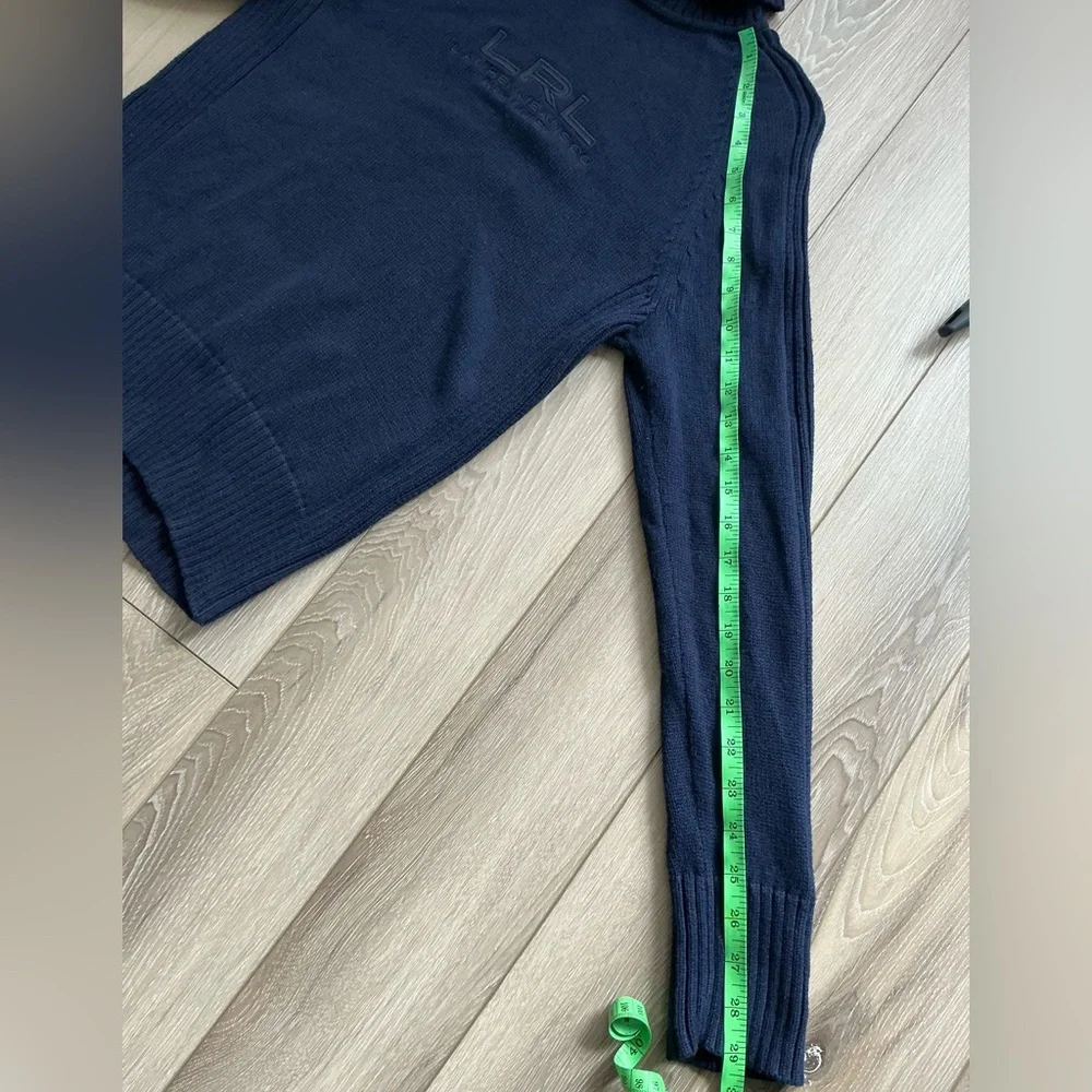 LRL Ralph Lauren Navy Turtleneck Sweater /Y2K cotton Knit